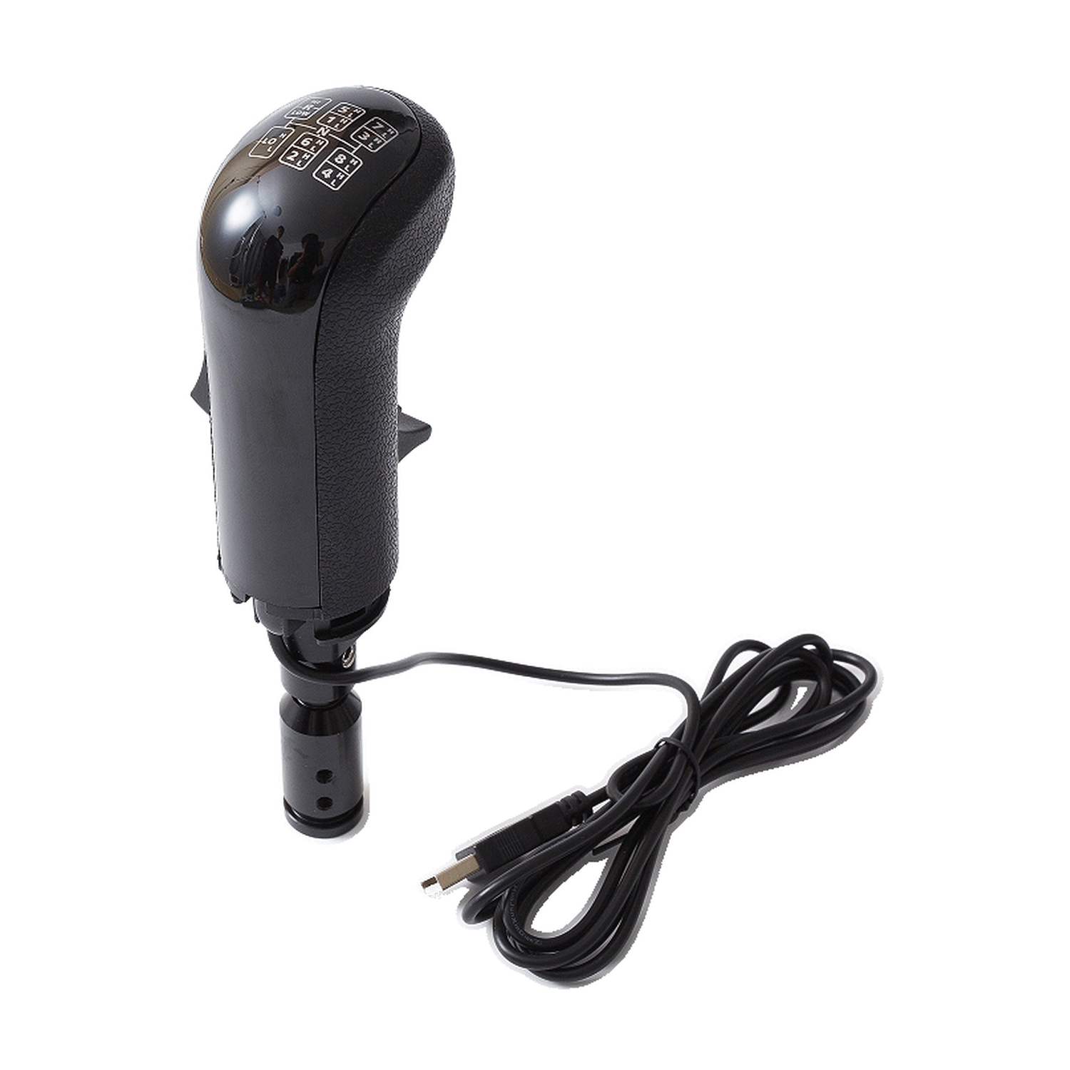 Simline SKRS Truck Shift Knob with a side control switch and USB cable front view